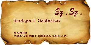 Szotyori Szabolcs névjegykártya